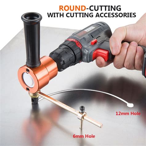 sheet metal drill cutter|drill attachment sheet metal cutter.